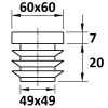 Внутренние заглушки 60x60 мм, для трубы 1.0 - 3.0мм