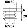 Внутренние заглушки 80x80 мм, для стенки трубы 1.0 - 4.0мм