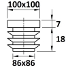 Внутренние заглушки 100x100 мм, для трубы 1.5 - 4.0мм