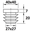 Внутренние заглушки 40x40 мм, для трубы 1.0 - 3.0мм